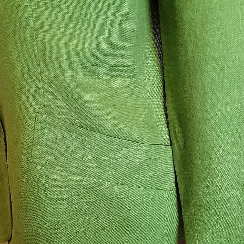 Harve Bernard- Linen Green Jacket With Collar and Buttons Down Front. 14. NWT - Picture 4 of 9
